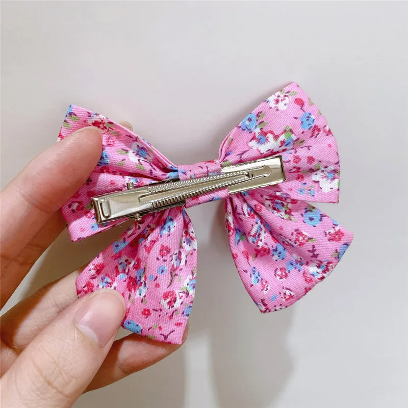 2PCS/Lot Solid Boutique Grosgrain Ribbon Girl Bow Elastic Hair Tie Clip Band DIY Accessories Best Gift 2020 | Детская одежда и