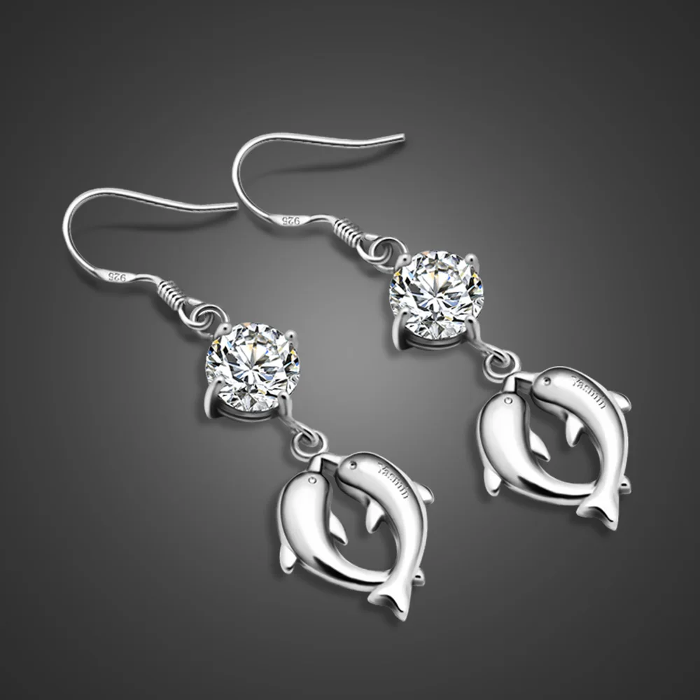 

Серьги женские из серебра 100% пробы, с фианитами, 925 пробы