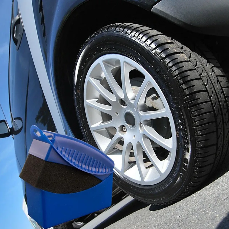 

M C 1 Pcs ABS Plastics Car Tire Wheel Brush With Cover Waxing Polishing Sponge Washing Cleaning Brush Oiling Sponge Brush