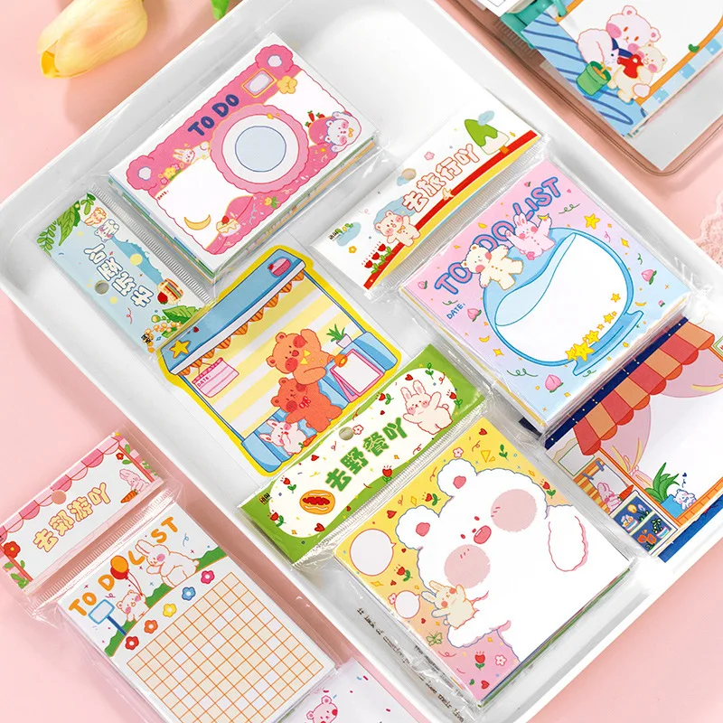 120 листов милый медвежонок блокнот заметки для сообщений декоративный бумага