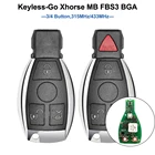 Keyecu Keyless Go Xhorse MB FBS3 BGA дистанционный ключ-брелок от машины 315 МГц433 МГц для Mercedes Benz W204 W207 W212 W164 W166 W221