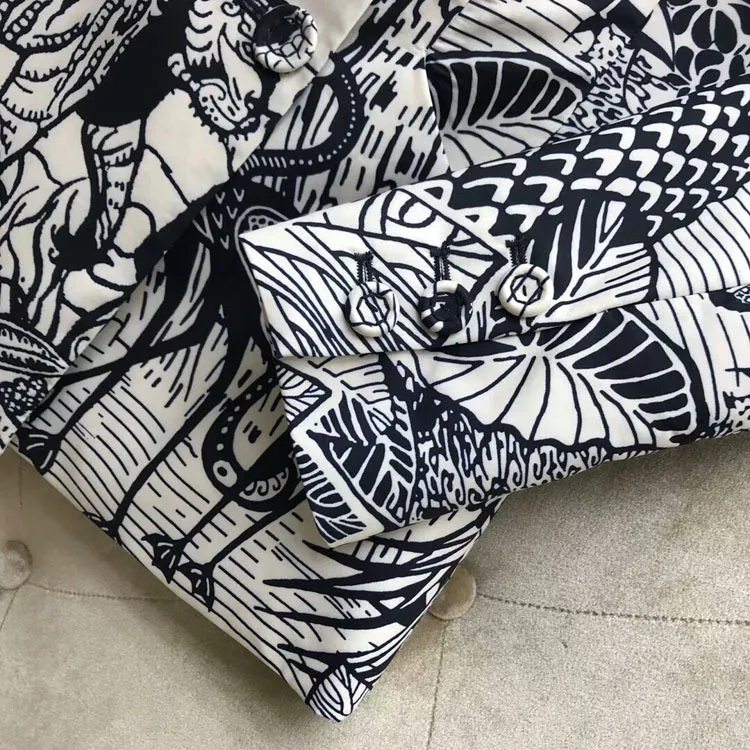 Женский двубортный Блейзер роскошный брендовый пиджак с цветочным принтом и