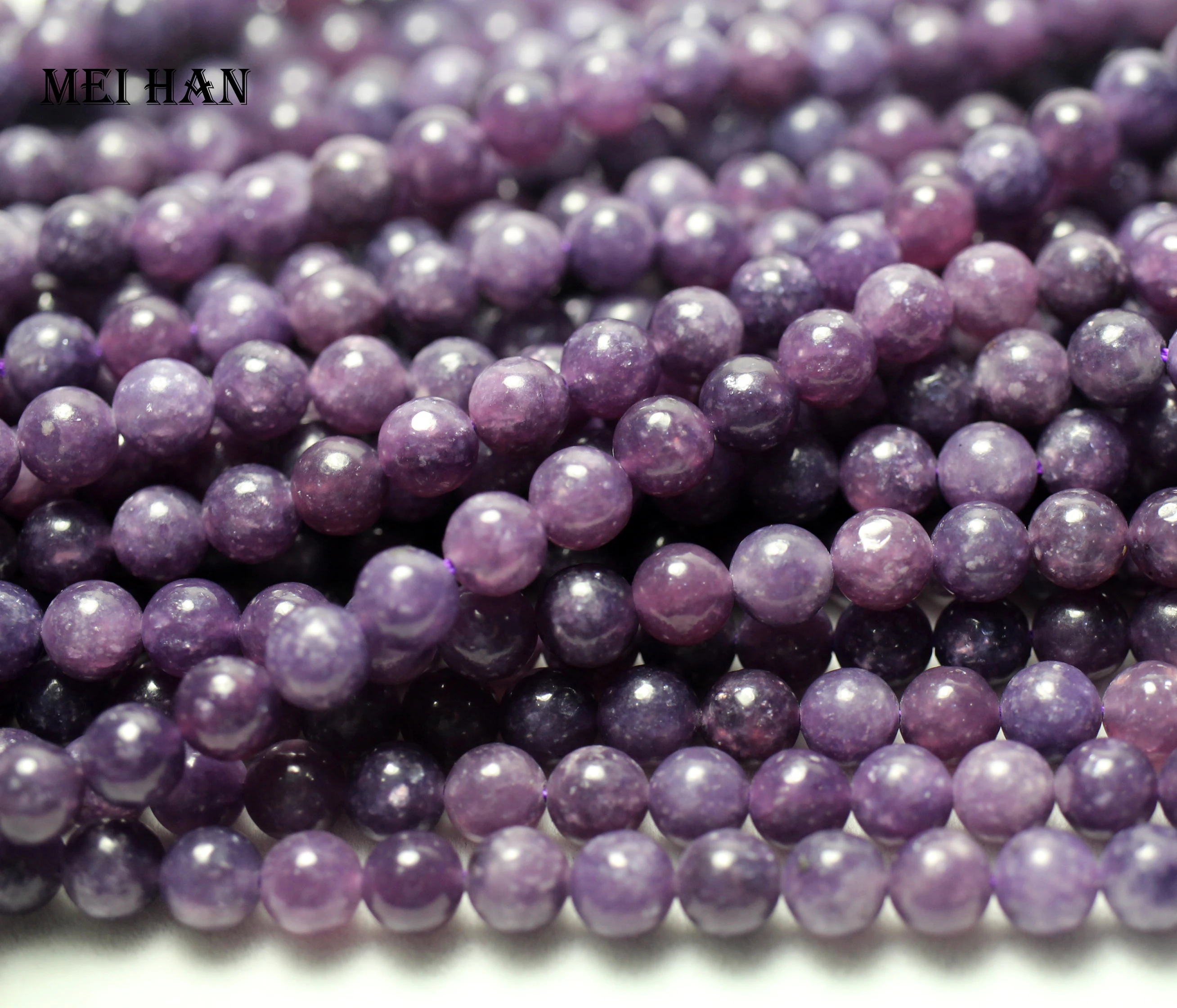 

Meihan (3 нити/комплект) натуральные 6 мм фиолетовые лепидолит гладкие круглые бусины из драгоценного камня для изготовления ювелирных изделий ...