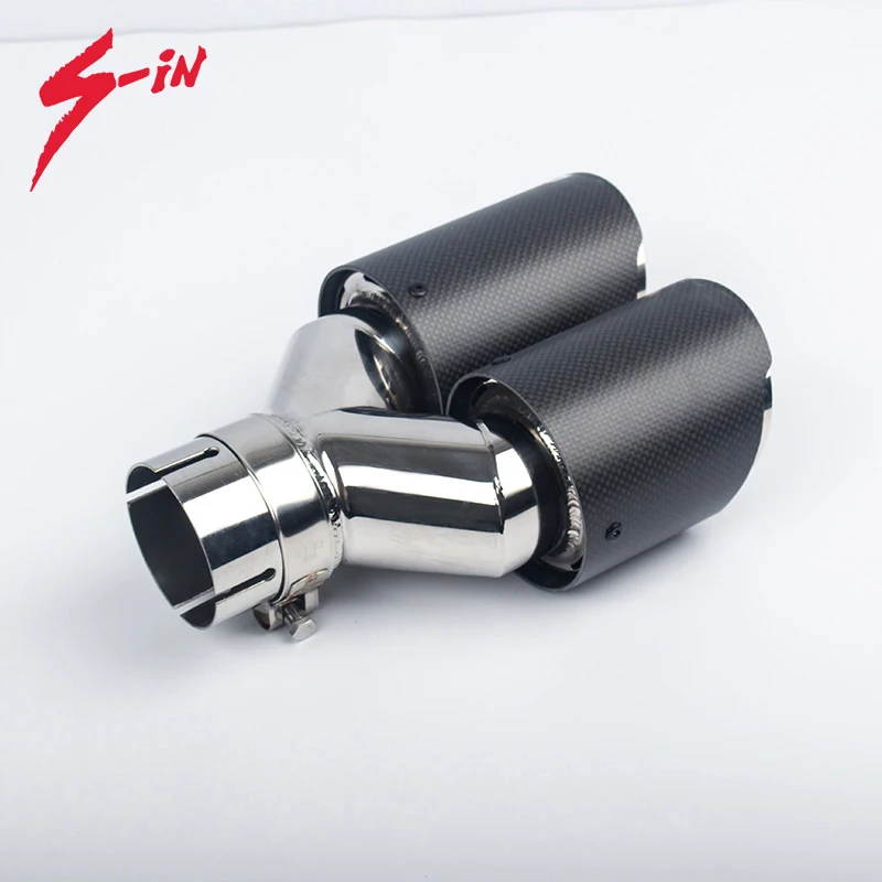 Наконечники глушителя из углеродного волокна 1 вход на 2 выхода глушитель