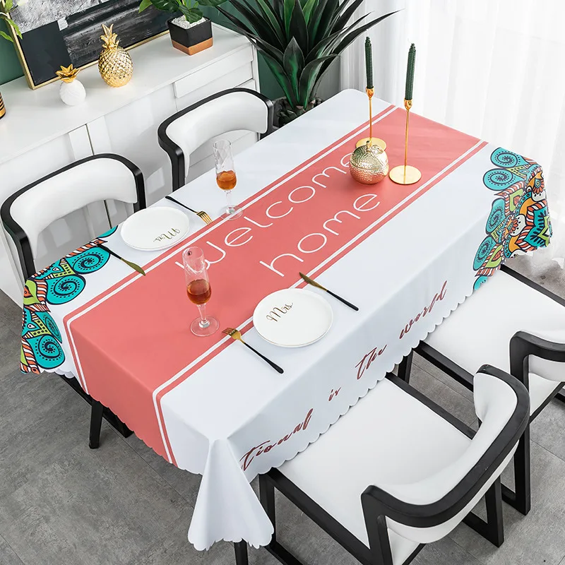 Household National Wind Tablecloth Waterproof Oil-proof Non-washable Plastic Ce table cloth Rectangular Cloth | Дом и сад