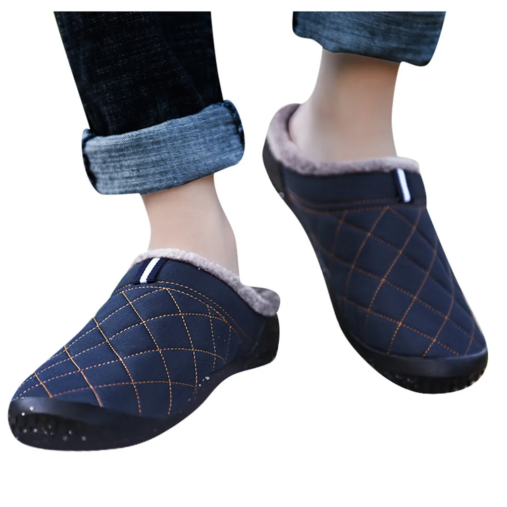 Водонепроницаемые зимние уличные тапочки SAGACE мужские плюшевые бархатные