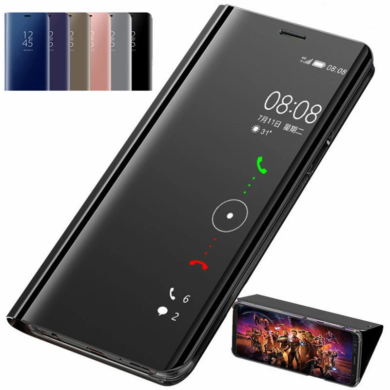 

Smart Mirror Flip Case For Samsung Galaxy A71 A51 A31 A41 A21S M31 M21 S20 Ultra S10 Plus Note 10 Lite Clear View Leather Cover