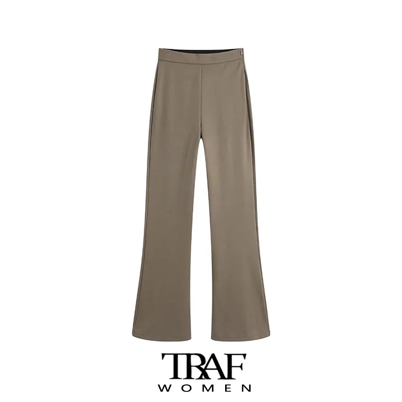 

Брюки-клеш Женские с завышенной талией и боковой молнией