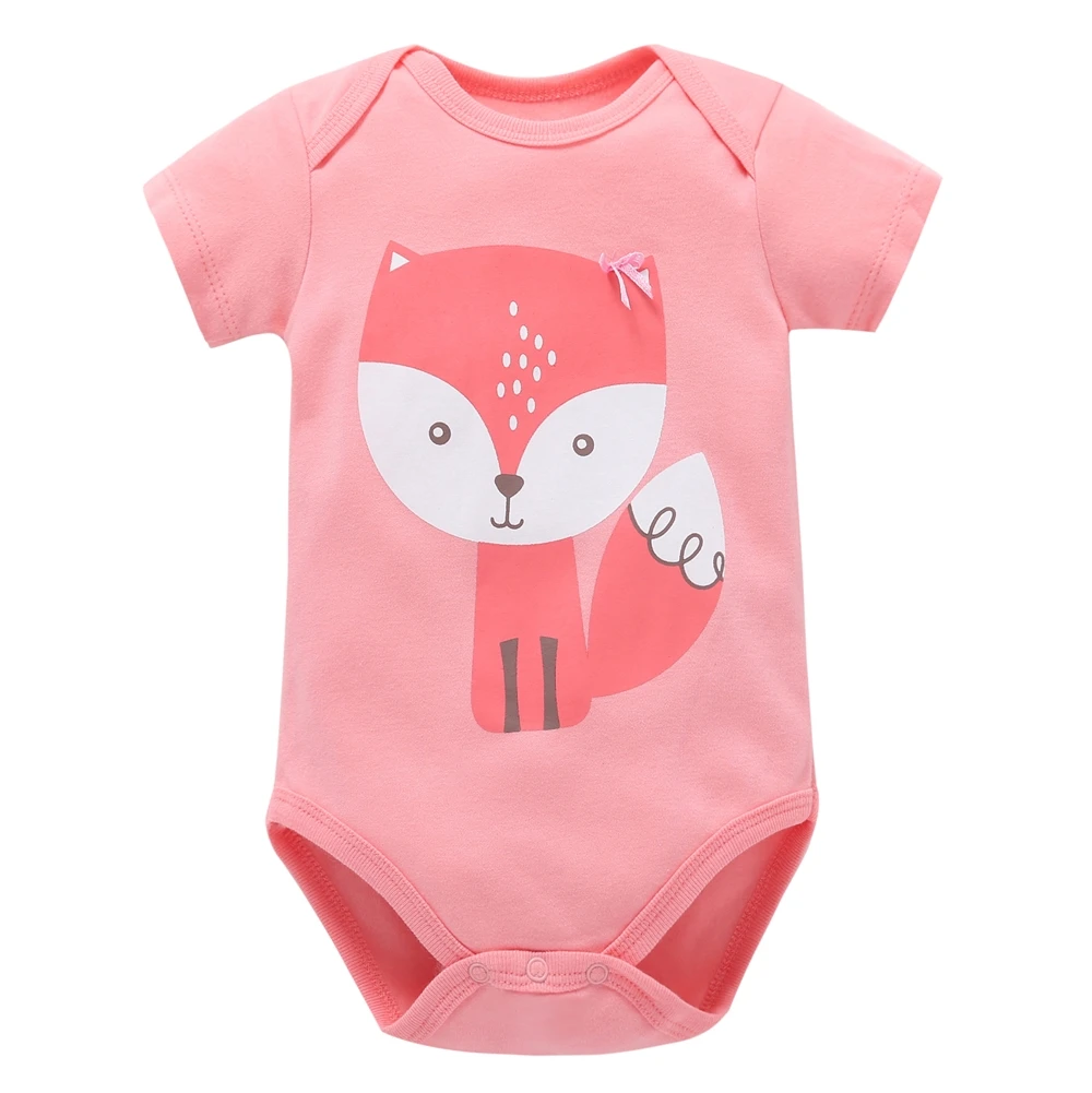 New Baby Rompers Short Sleeve Rabbit Printed Cotton Floral Overalls Newborn Clothes Roupas De Bebe Boys Girls Jumpsuit&clothing