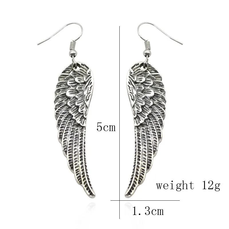 Пара в стиле готика панк Винтаж серьги с ангельскими крыльями подвеска перьями