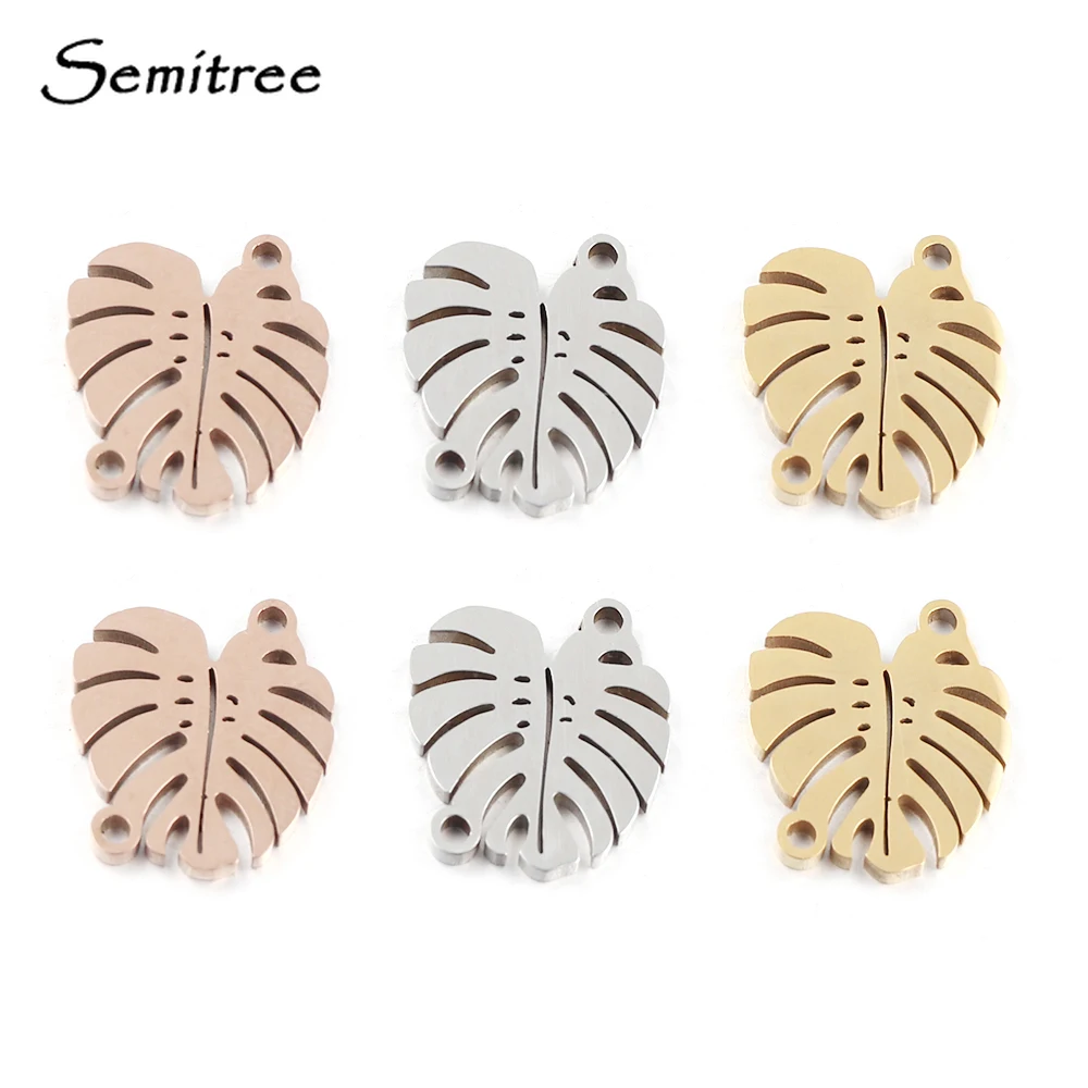 Браслеты с листьями из нержавеющей стали 5 шт.|Шармы| |