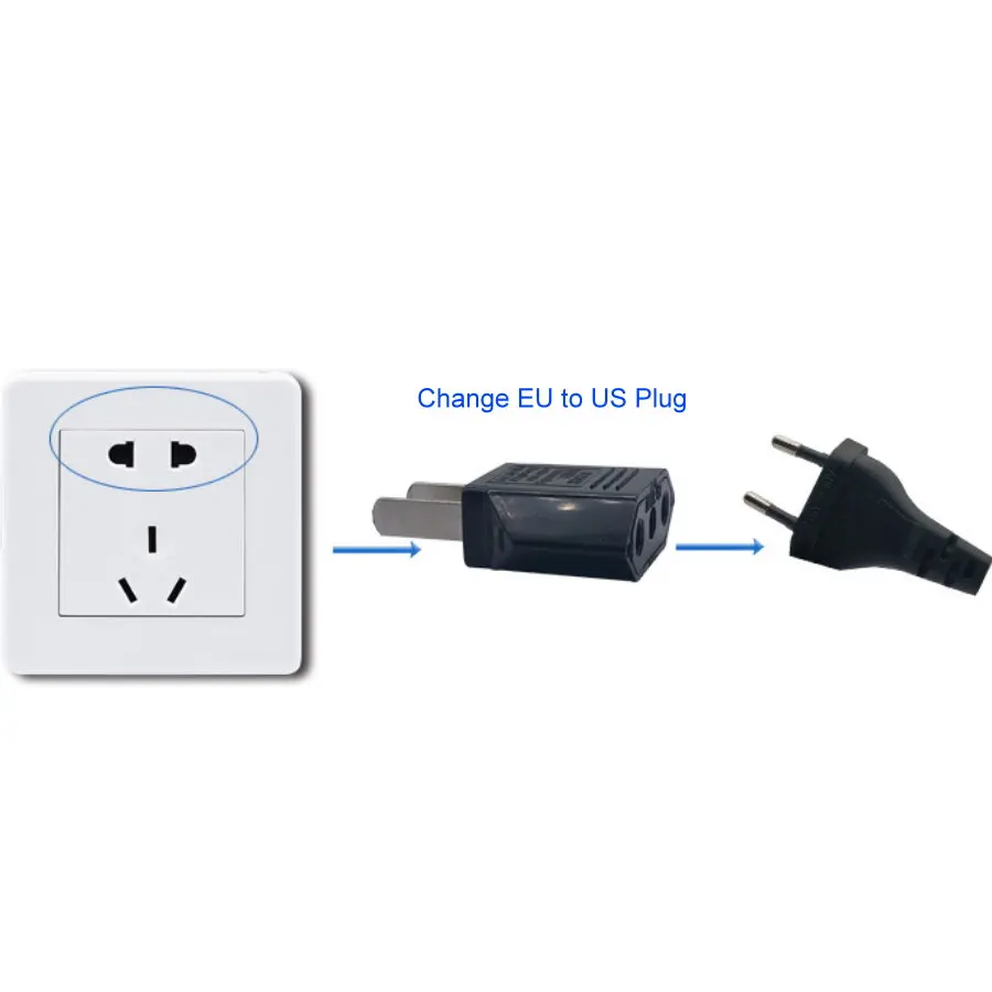 Переходник с вилкой европейского стандарта в США Канаду Японию 2 контакта макс. 250