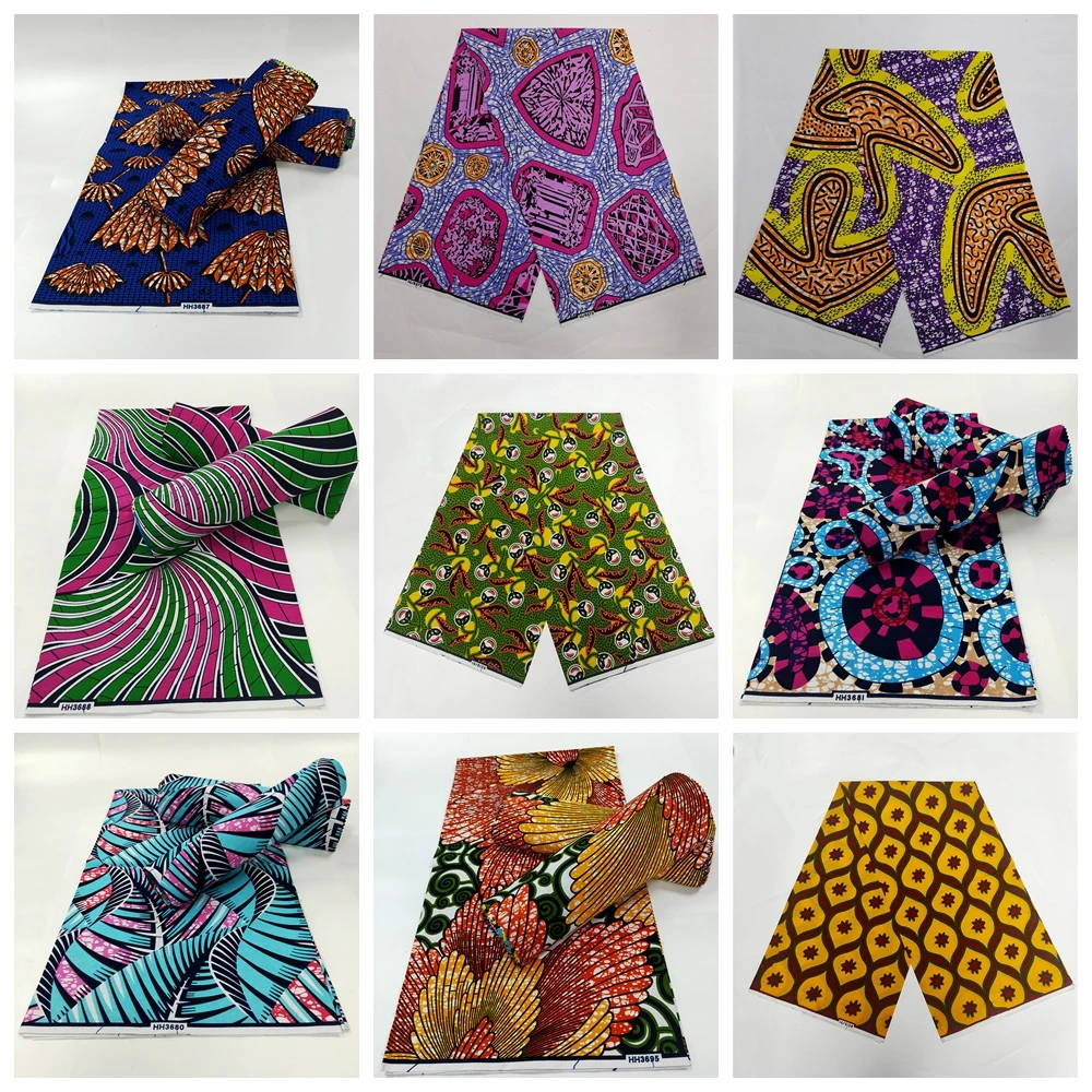 Ткань с Африканским принтом 2021 ткань высокого качества воск Африканский 100%