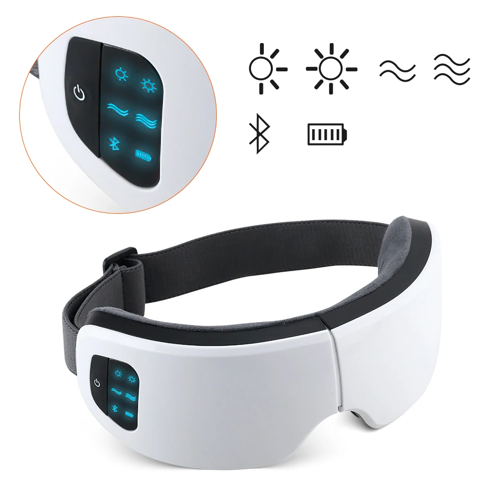 値段 ポータブル電気空気圧アイマッサージャー折りたたみ治療振動目ケア装置赤外線加熱マッサージ