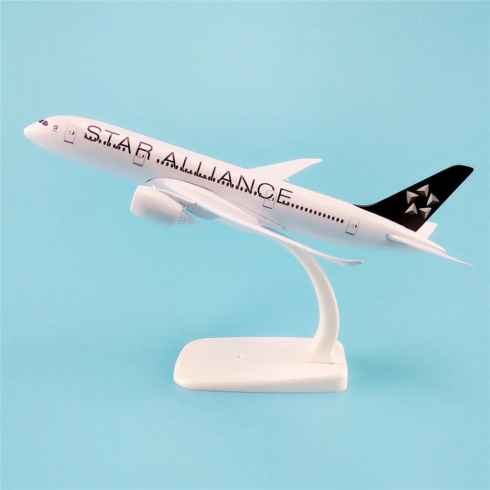 Модель воздушного самолета из металлического сплава 20 см модель Star Alliance Boeing 787
