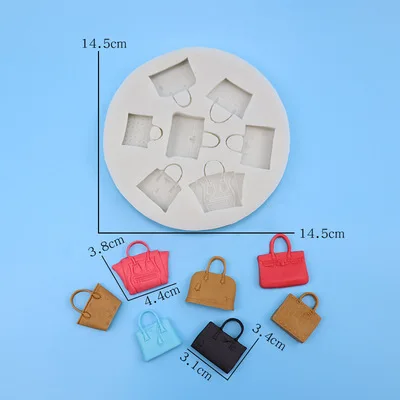 

Silicone Fondant Resin Mold Variety of Fashion Bags Handbag Pattern Cake Decorating Plaster Glue Tools Kitchen Baking Access