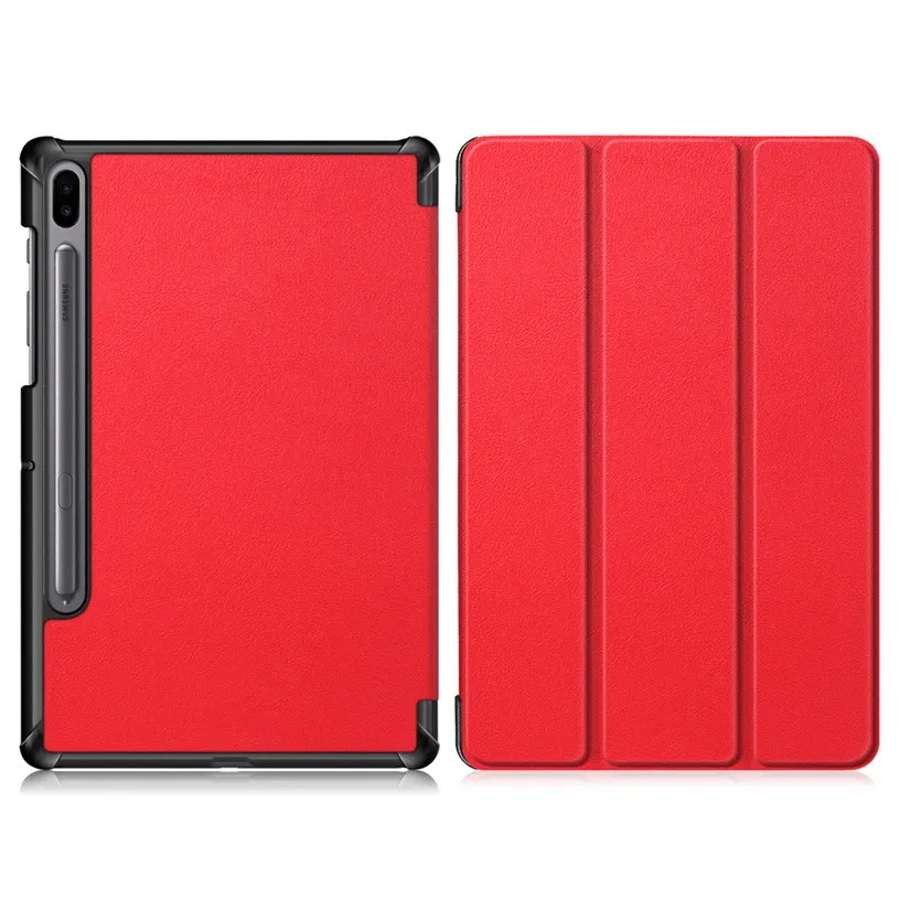 Red Ультратонкий чехол для Samsung Galaxy Tab S6 10,5 SM-T860 SM-T865 10," планшет смарт-подставка чехол для Galaxy Tab S6 10,5 чехол - Цвет: Red