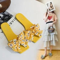 free shipping 2021 summer new casual sandals and slippers with cute bows and one word slippers