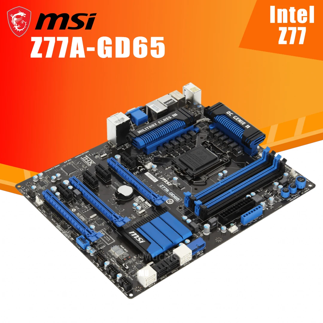 Bestellen LGA 1155 MSI Z77A-GD65 Motherboard Core I7/Core I5/Core I3 DDR3 32GB DVI VGA Intel Z77 Desktop Z77 Placa-Mãe 1155 ATX Verwendet
