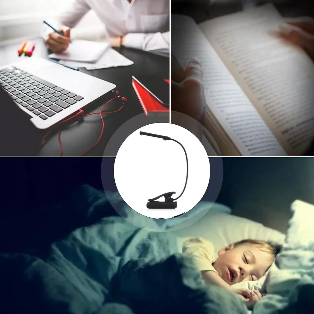 6W LED USB Dimmable Clip On Reading Light for Laptop Notebook Piano Bed Headboard Desk Portable Night | Освещение