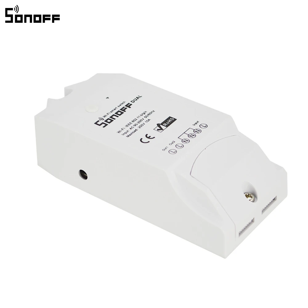 Умный выключатель Sonoff Basic Dual R2 Wi-Fi таймер для умного дома переключатель сделай сам