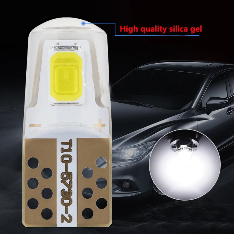 

10-100 шт., Автомобильные светодиодные лампы T10 5730 2smd w5w