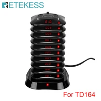 retekess 10 pcs coaster pager receivers 1 charging base for td164 wireless calling system for restaurant cafe shop clinic