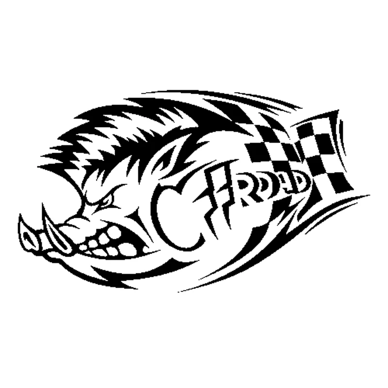 

Creative Off-road Wild Boar Car Sticker Fashion Psyche Decal Personalized PVC Door Windshield Decoration Waterproof UV Decals