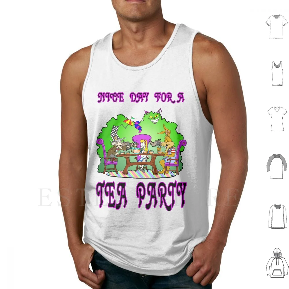 

Alice Has A Tea Party Tank Tops Vest Cotton Alice In Alice Tea Party Tea Republican Rabbit Coffee Mouse Cute Humor Story