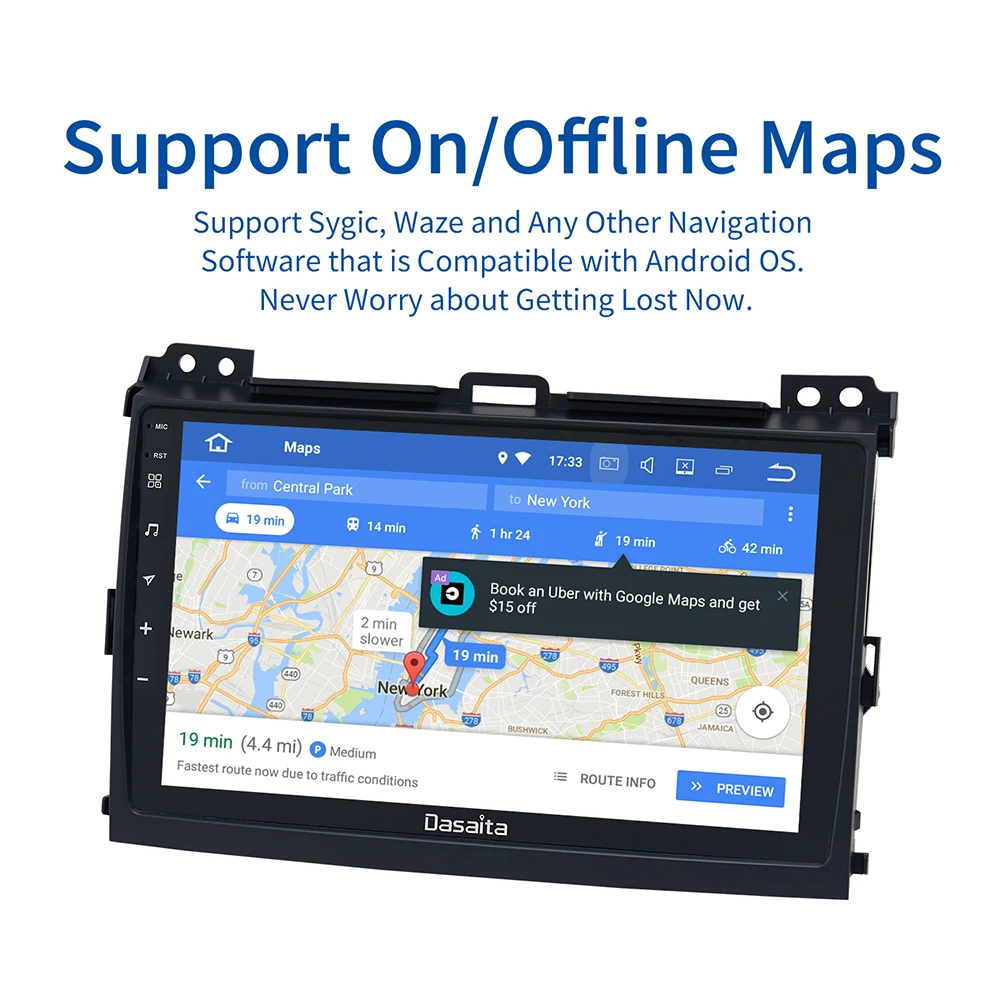 Dasaita Android 10 0 DSP 1din автомобильное радио для Toyota Prado 120 2004 2005 2006 2007 2008 2009 9 &quotIPS Scree