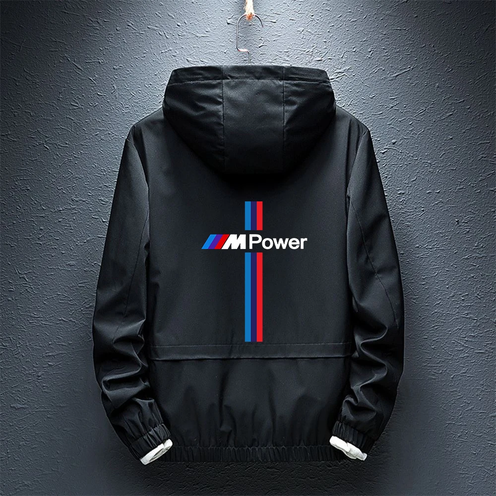 

Men New ABMW Car Logo Windbreaker rainproof Hoodie Zipper Casual Coats Splice Harajuku Jackets Tops zip up Jackets