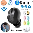 Миниатюрные наушники-вкладыши с Bluetooth 5,0, спортивная водонепроницаемая гарнитура с микрофоном, беспроводные наушники, гарнитура, стереонаушники