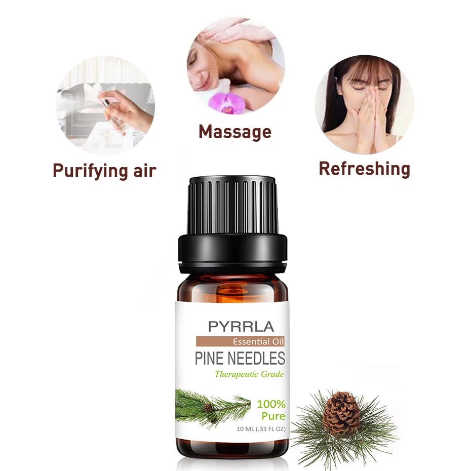Pyrrla 10 мл сосновые иглы чистые эфирные масла освежающий ароматерапия для очищения
