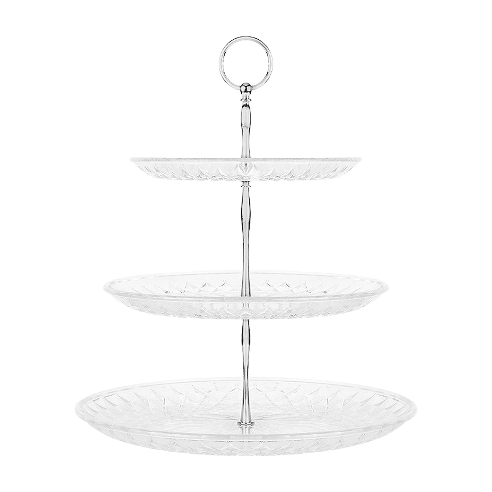 

3 Tiers Clear Plastic Large Capacity Party Cake Stand Serving Platter Dessert Display Wedding Round Reusable For Afternoon Tea