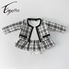 Весенне-осенний костюм унисекс для маленьких девочек, клетчатый кардиган с длинным рукавом + платье, комбинезоны, комплекты одежды для маленьких девочек