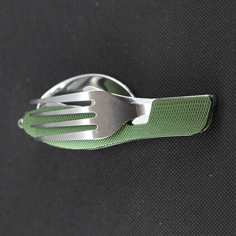 

Multi-Function 3 In 1Stainless Steel Outdoor Tablewares Camping Hiking Folding Picnic Portable Cutlery Sets Knife For Food Fork
