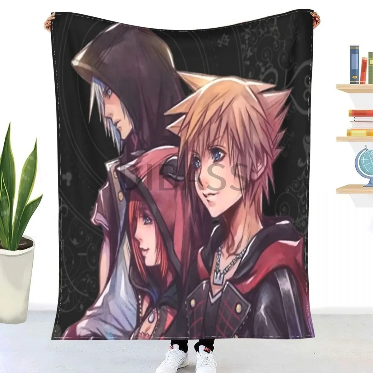 

Дизайнерское одеяло Sora, Kairi & Riku-kh3, Фланелевое покрывало с 3D принтом