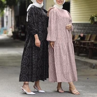 muslim dresses long sleeves abaya dubai turkey islam clothing bishop sleeve dresses
