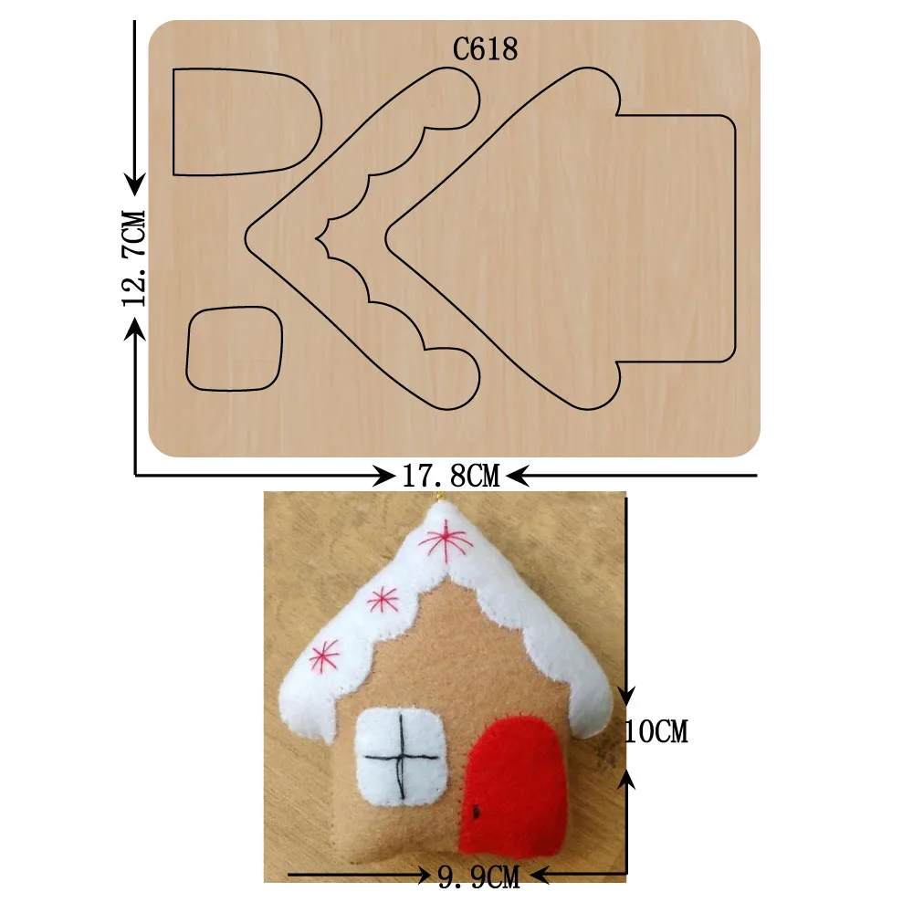 Новый рождественский дом деревянный пол под давлением Скрапбукинг C 618