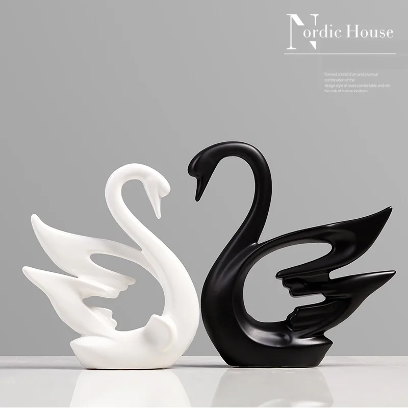 2 шт./компл. влюбленные Лебеди домашний Декор Керамические изделия фарфоровые