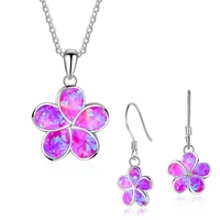 cute fashion flower jewelry set women necklace with earrings for women accessories engagement wedding jewelry lover gift