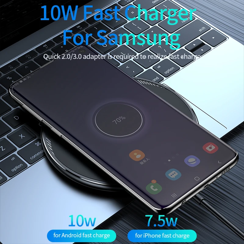 kuulaa qi wireless charger for iphone 13 12 11 pro 8 x xr xsmax 10w fast wireless charging for samsung s10 s9 s8 usb charger pad free global shipping