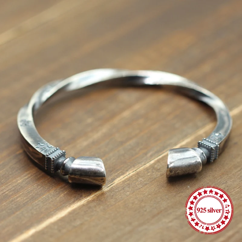 

S925 sterling silver men's bracelet personalized classic retro accessories domineering horseshoe shape to send a gift Bangles