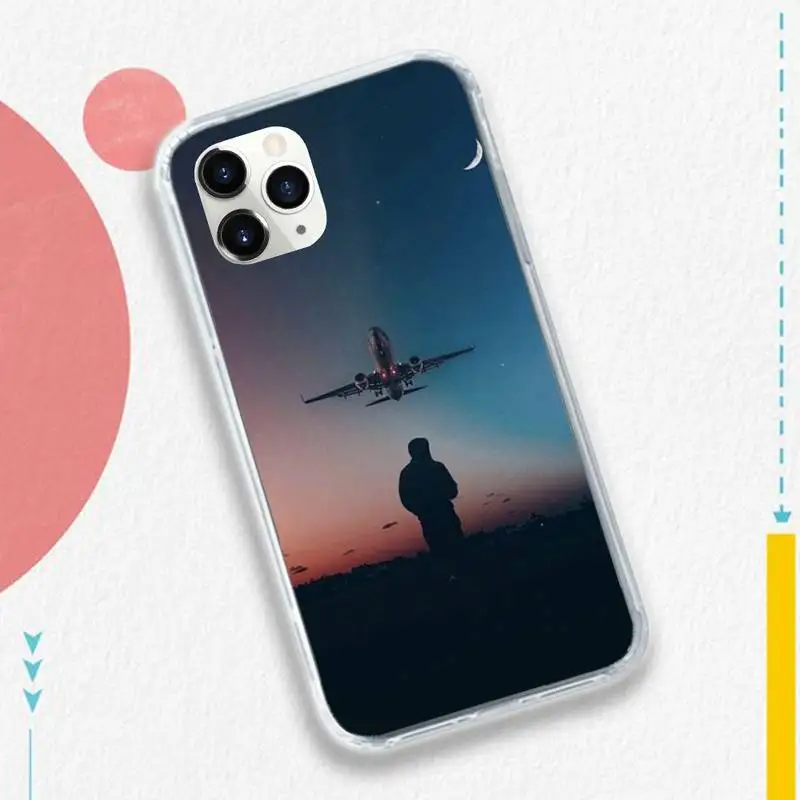 

Aircraft Airplane fly travel cloud painting Phone Case for iPhone 11 12 pro XS MAX 8 7 6 6S Plus X 5S SE 2020 XR