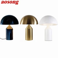 aosong modern desk lamp creative design mushroom bedside indoor led table light for home