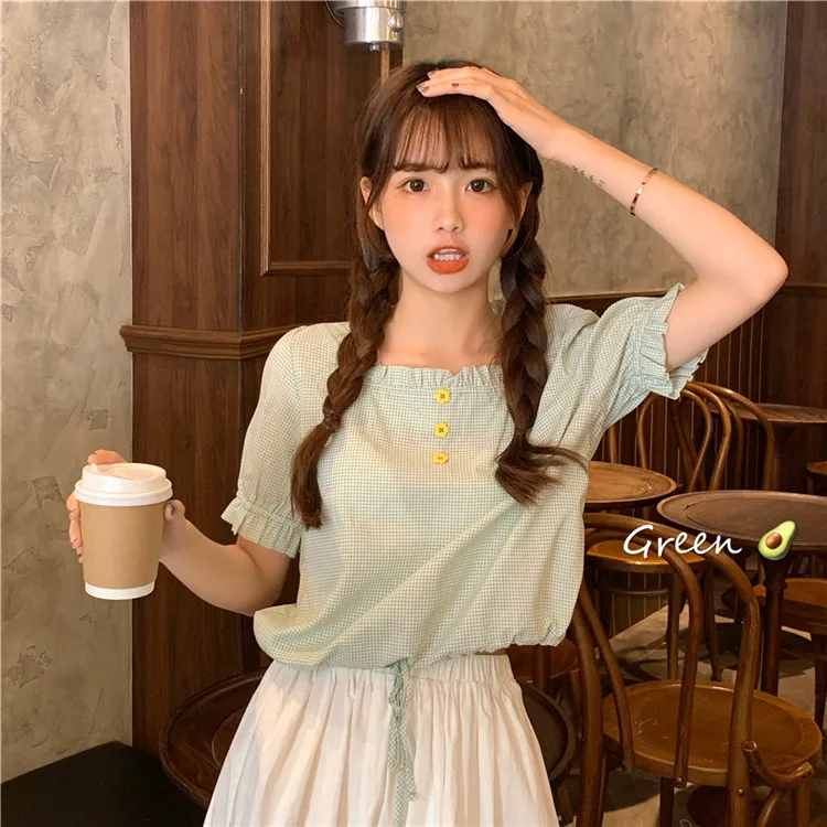 

New spring Vintage solid Shirt female Oversize Tops Women shor t sleeve Girls Blouse Summer Plus Size Women Blouses femme Blusas