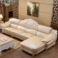 karois l6020 genuine leather luxury sofa furniture chaise mid century living room chesterfield sofa set
