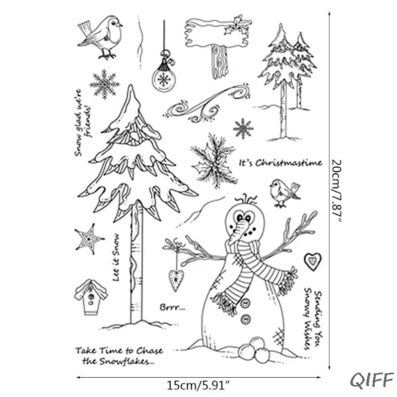 Рождественский Снеговик Силиконовая печать штамп сделай сам скрапбукинг