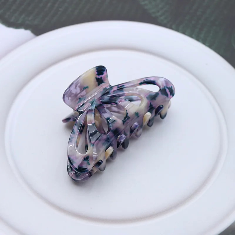 

3.46 inch Exquisite Woman Acetate Print Hair Claws Ladies Hairpins Hairgrip Headwear Hair Accessories Shark Clips Ins Barrettes
