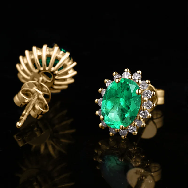 Женские серьги-гвоздики RICKI серьги с изумрудами и бриллиантами роскошные Серьги